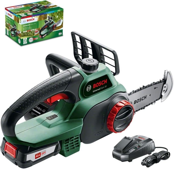 Bosch Home and Garden Cordless Chainsaw 18V with 1 x 2.5Ah battery and charger