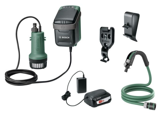 Bosch GardenPump 18V-2000 Cordless Rainwater Pumps With 1 x 2.5Ah Batteries & Charger