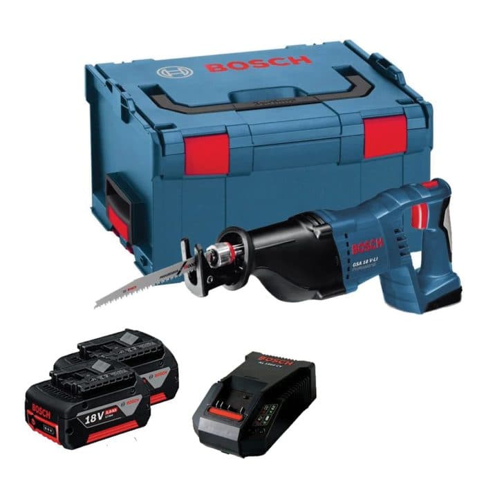 Bosch GSA 18V-LI 18V Reciprocating Saw With 2 x 5.0Ah Batteries, Charger & Case
