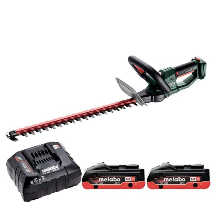 Metabo HS 18 LTX 55 18V Cordless Hedge Trimmer With 2 x 4Ah Batteries & Charger