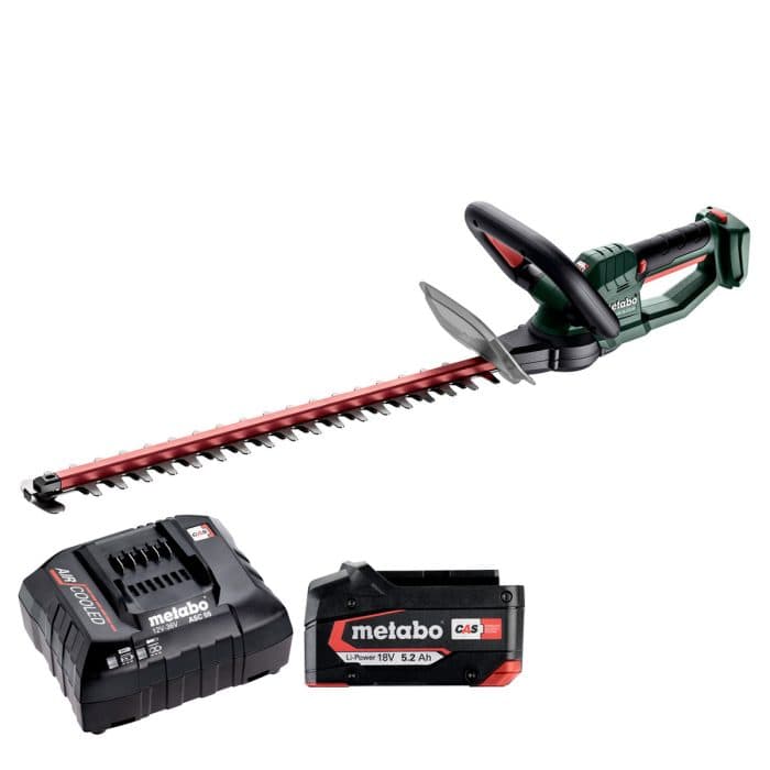 Metabo HS 18 LTX 55 18V Cordless Hedge Trimmer With 1 x 5.2Ah Battery & Charger