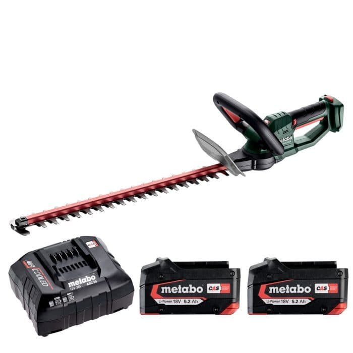 Metabo HS 18 LTX 55 18V Cordless Hedge Trimmer With 2 x 5.2Ah Batteries & Charger