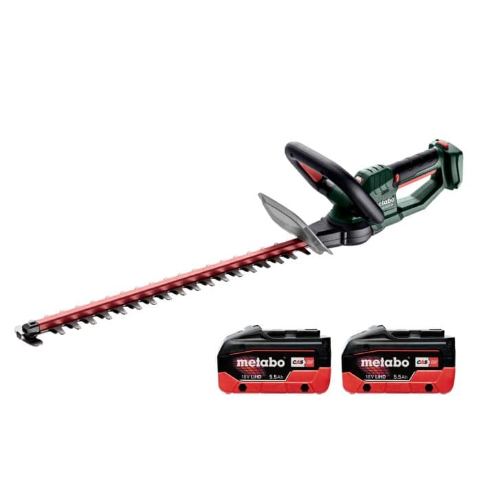 Metabo HS 18 LTX 55 18V Cordless Hedge Trimmer With 2 x 5.5Ah Batteries