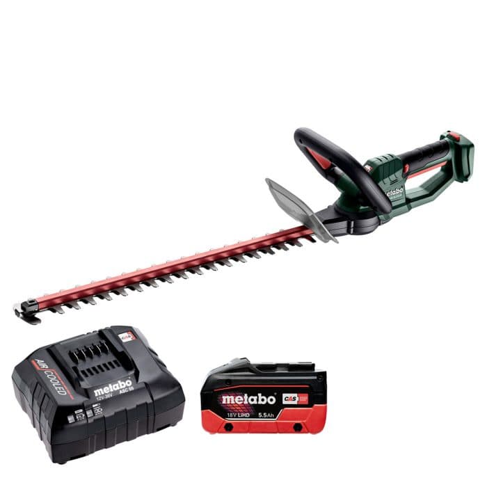 Metabo HS 18 LTX 55 18V Cordless Hedge Trimmer With 1 x 5.5Ah Battery & Charger