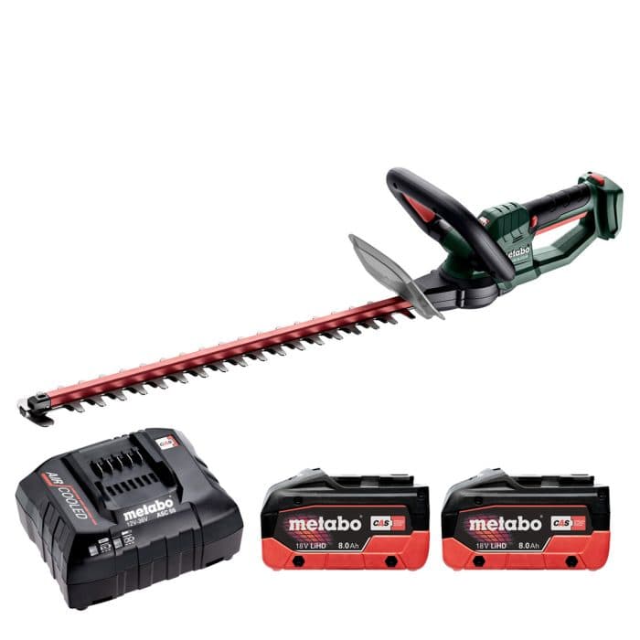 Metabo HS 18 LTX 55 18V Cordless Hedge Trimmer With 2 x 8Ah Batteries & Charger