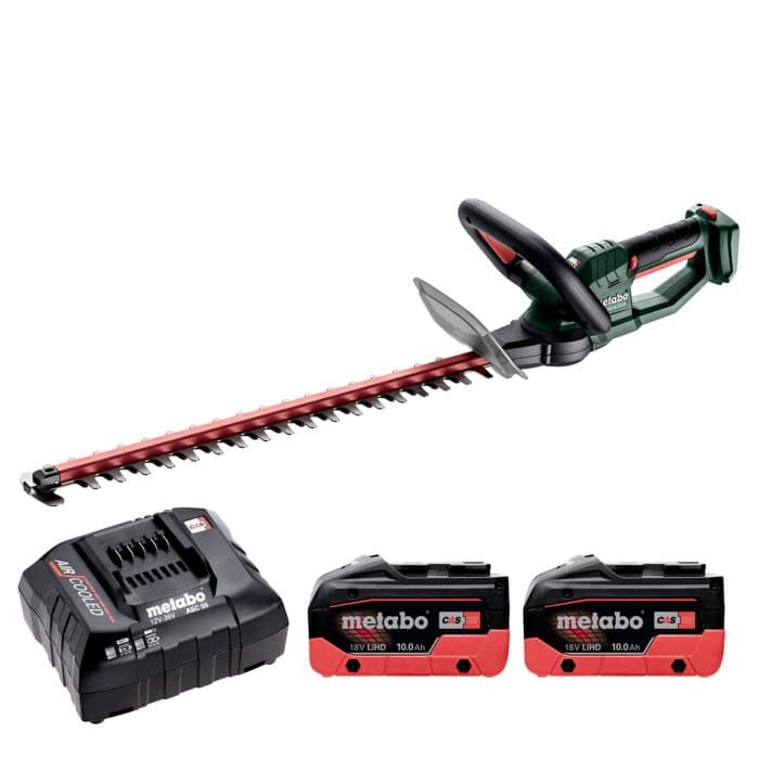 Metabo HS 18 LTX 55 18V Cordless Hedge Trimmer With 2 x 10Ah Batteries & Charger