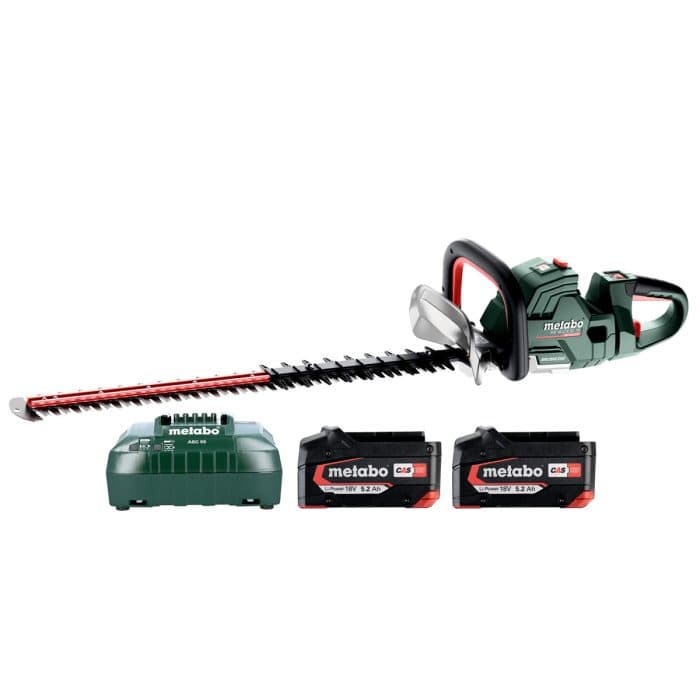Metabo HS 18 LTX BL 75 18V Cordless Brushless 750mm Hedge Trimmer With 2 x 5.2Ah Batt. & Charger