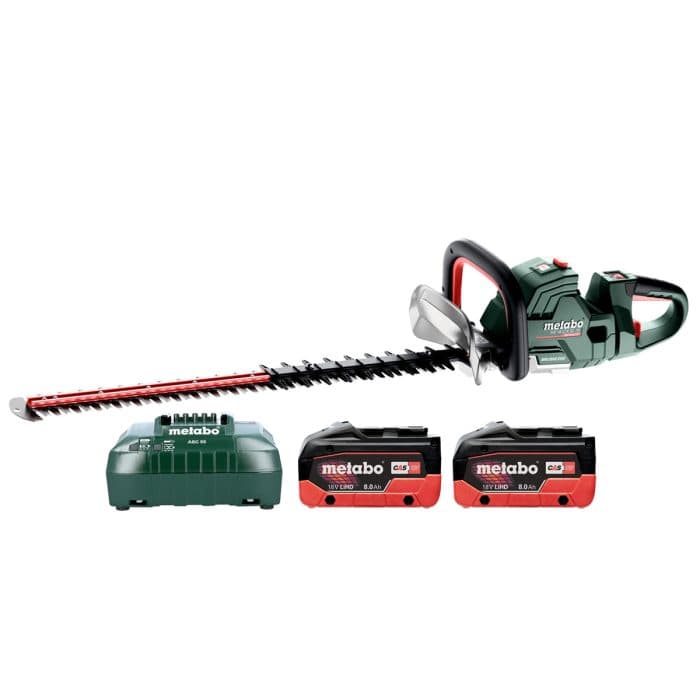 Metabo HS 18 LTX BL 75 18V Cordless Brushless 750mm Hedge Trimmer With 2 x 8.0Ah Batteries & Charger