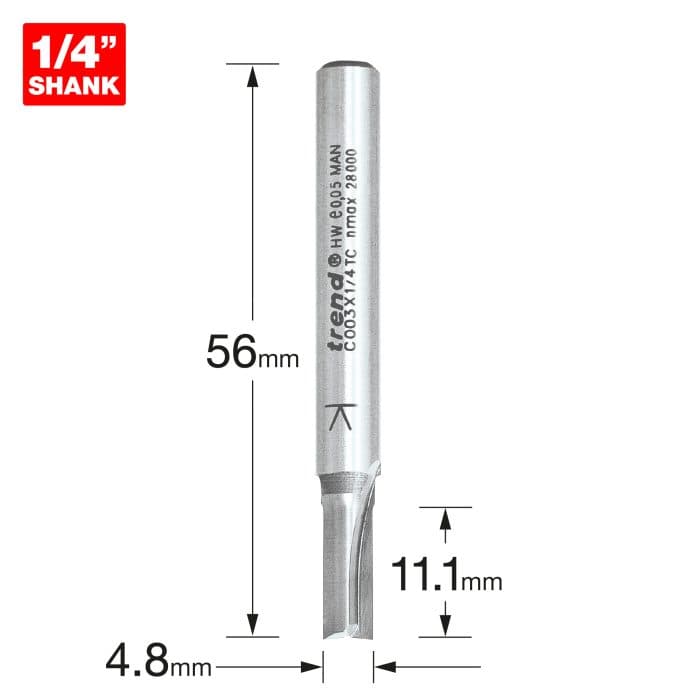 TREND Two Flute Cutter 4.8mm diameter