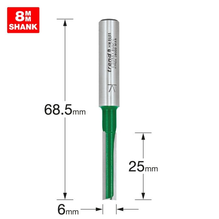 TREND Two Flute Cutter 6mm diameter