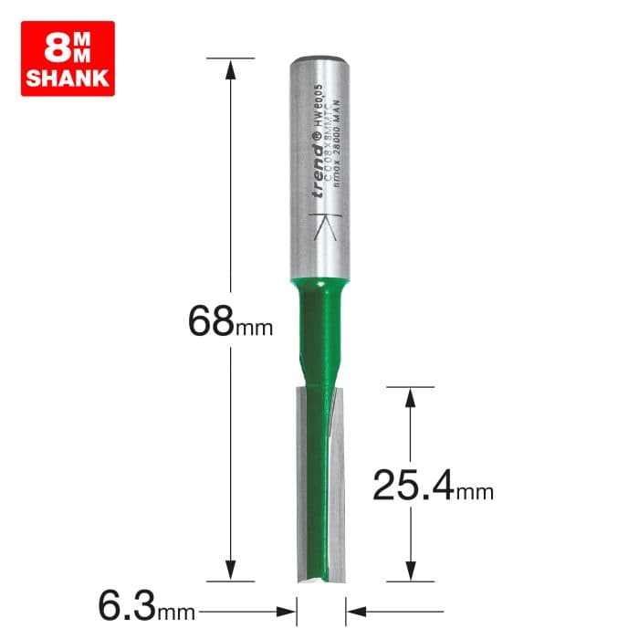 TREND Two Flute Cutter 6.3mm diameter