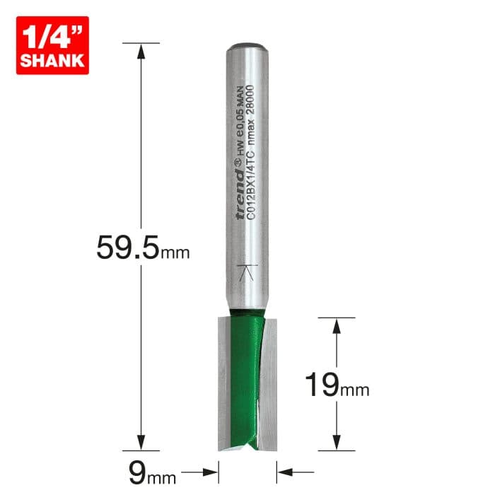 TREND Two Flute Cutter 9mm diameter