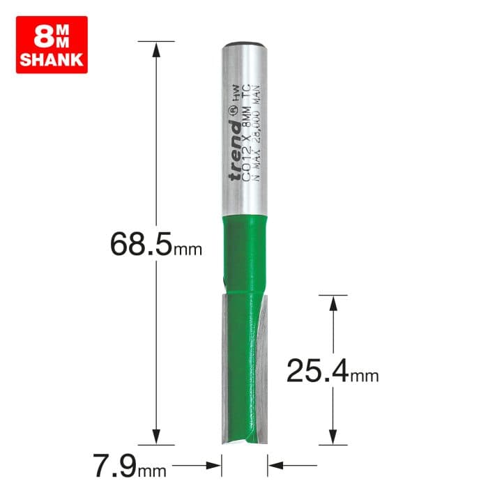 TREND Two Flute Cutter 7.9mm diameter