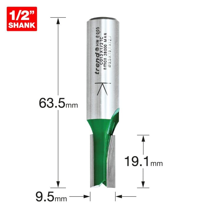 TREND Two Flute Cutter 9.5mm diameter