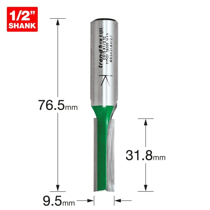 TREND Two Flute Cutter 9.5mm diameter