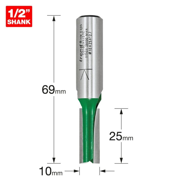 TREND Two flute cutter 10mm diameter
