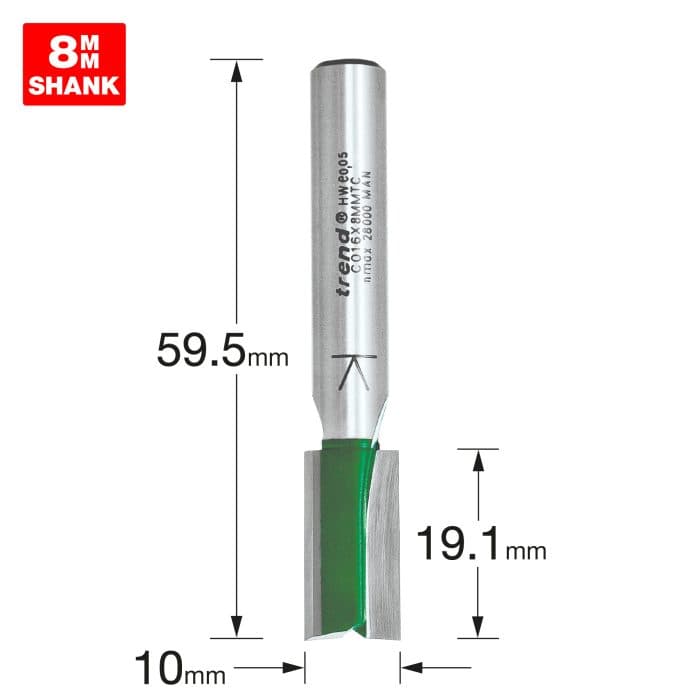 TREND Two Flute Cutter 10mm diameter