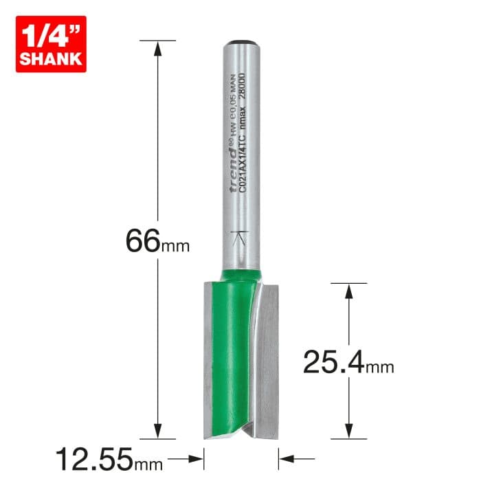 TREND Two Flute Cutter 12.55mm diameter