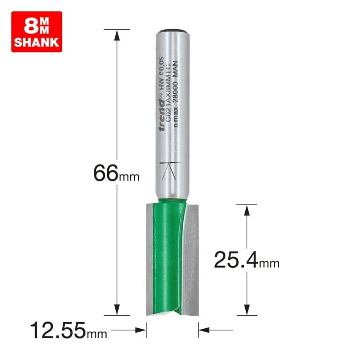 TREND Two Flute Cutter 12.55mm diameter