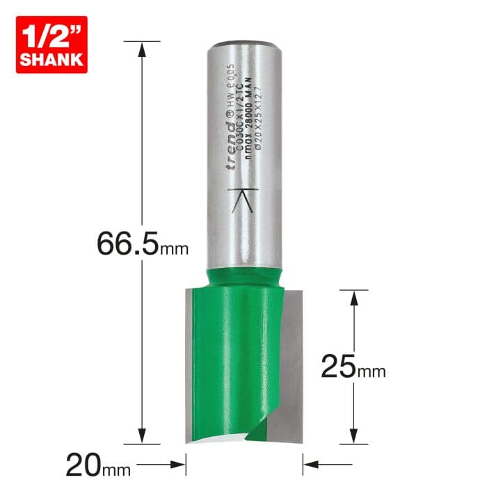 TREND Two Flute Cutter 20.0mm diameter