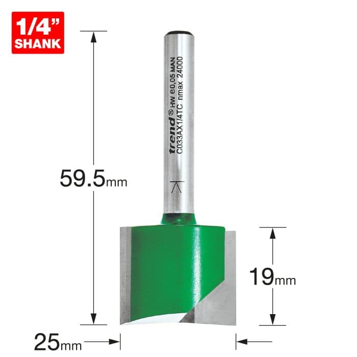 TREND Two flute cutter 25mm diameter