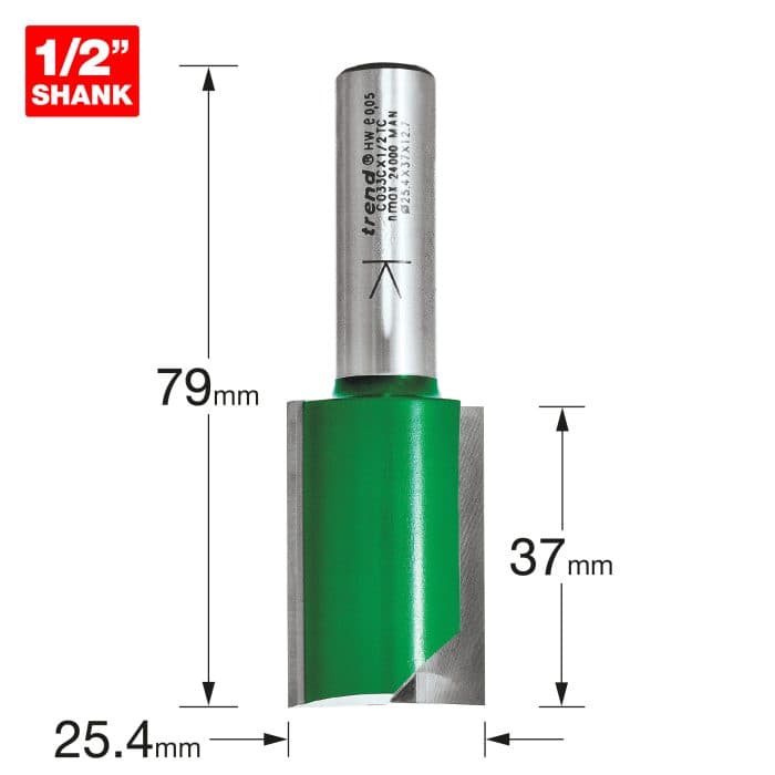 TREND Two Flute Cutter 25.4mm diameter