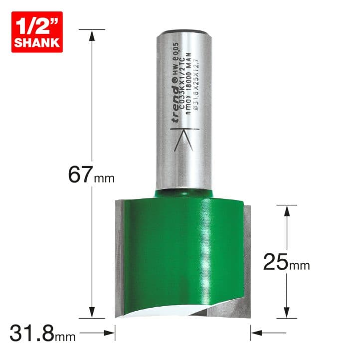 TREND Two Flute Cutter 31.8mm diameter