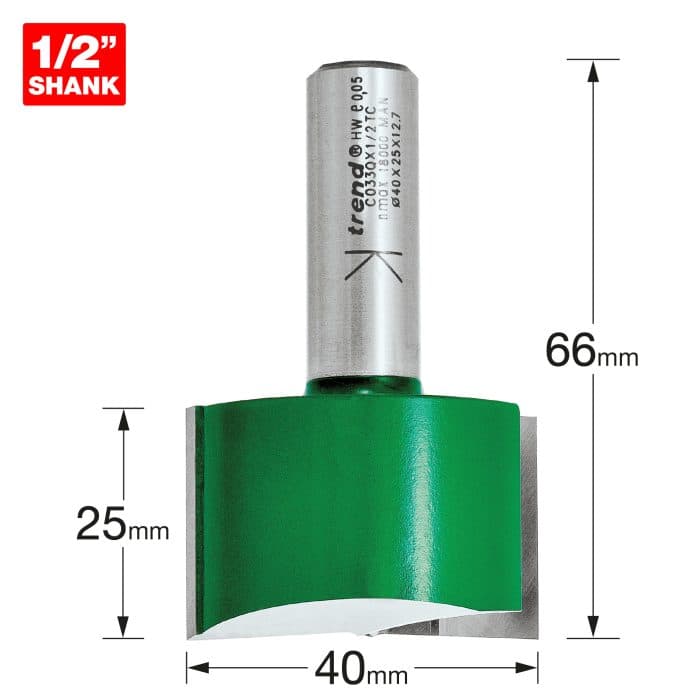 TREND Two Flute Cutter 40mm diameter