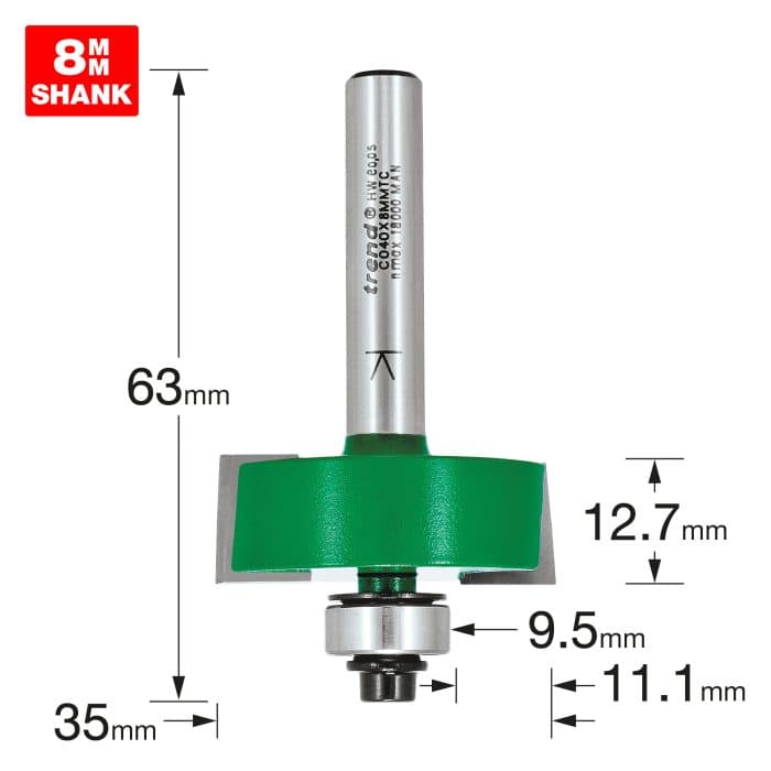 TREND Self guided rebater 35mm diameter x 12.7mm cut