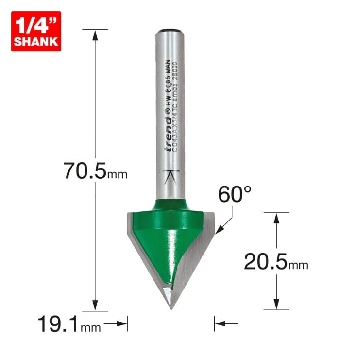 TREND Chamfer v groove cutter 60 degrees