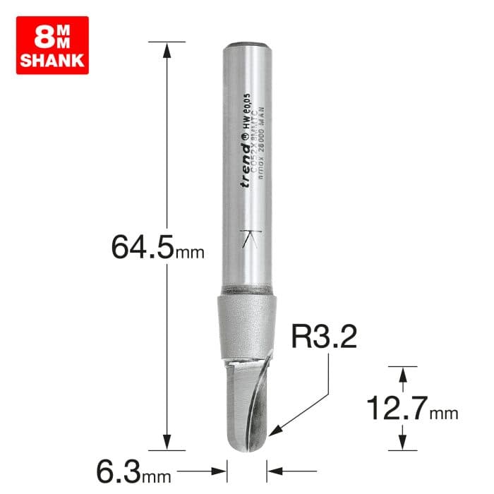 TREND Radius 3.2mm radius x 6.3mm diameter
