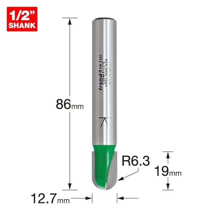 TREND Cove radius 6.35mm x 19mm cut