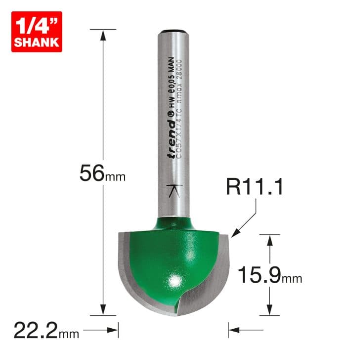 TREND Radius 11.1mm radius x 22.2mm diameter