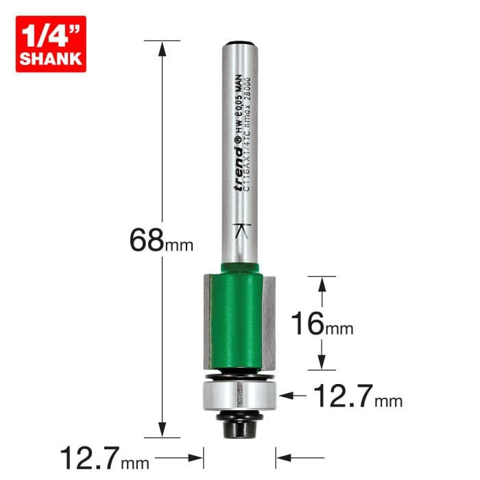 TREND Self guided trimmer 12.7mm diameter