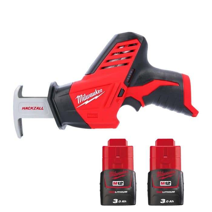 Milwaukee C12HZ 12V Compact Cordless Hackzall / Hacksaw With 2 x 3.0Ah Batteries
