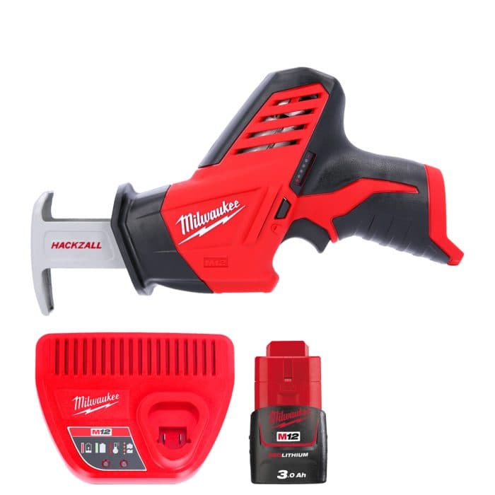 Milwaukee C12HZ 12V Compact Cordless Hackzall / Hacksaw With 1 x 3.0Ah Battery & Charger