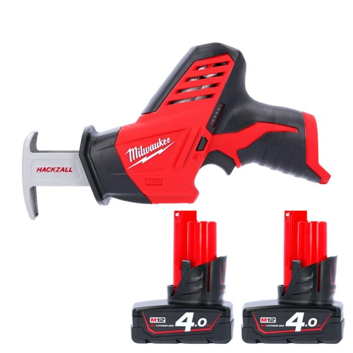 Milwaukee C12HZ 12V Compact Cordless Hackzall / Hacksaw With 2 x 4.0Ah Batteries