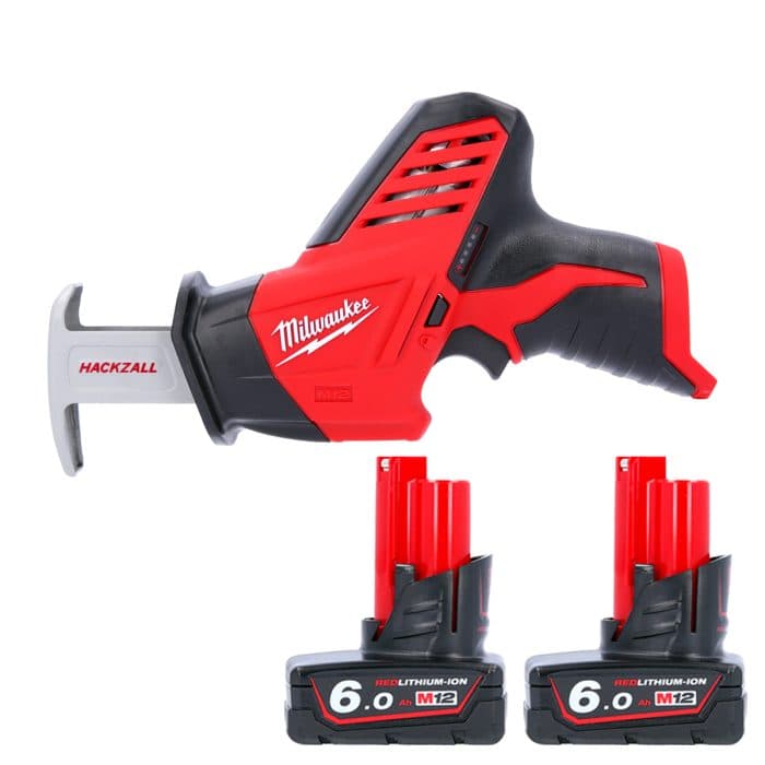 Milwaukee C12HZ 12V Compact Cordless Hackzall / Hacksaw With 2 x 6.0Ah Batteries