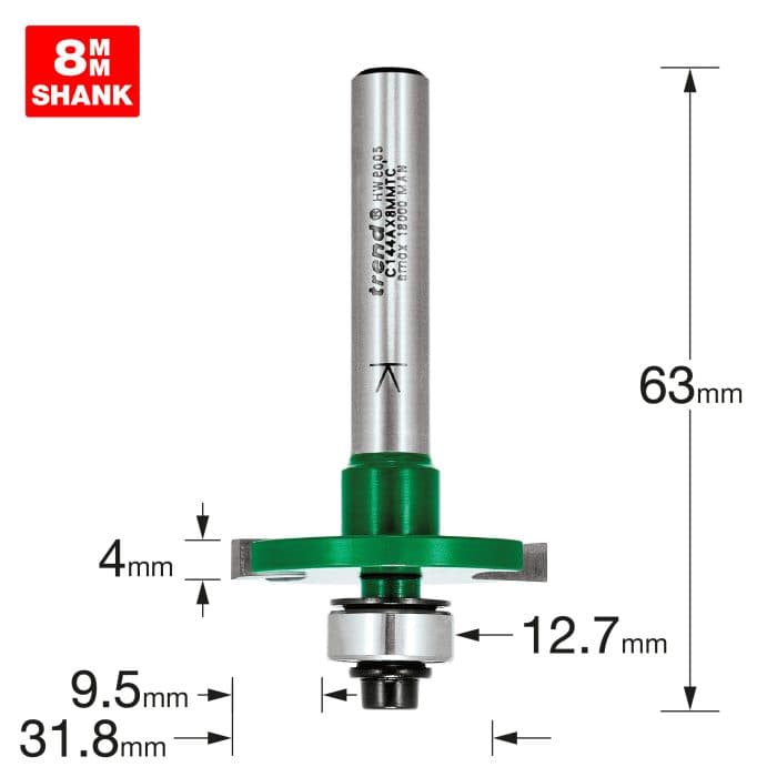 TREND Slotting cutter 4.0mm cut x 31.8m diameter