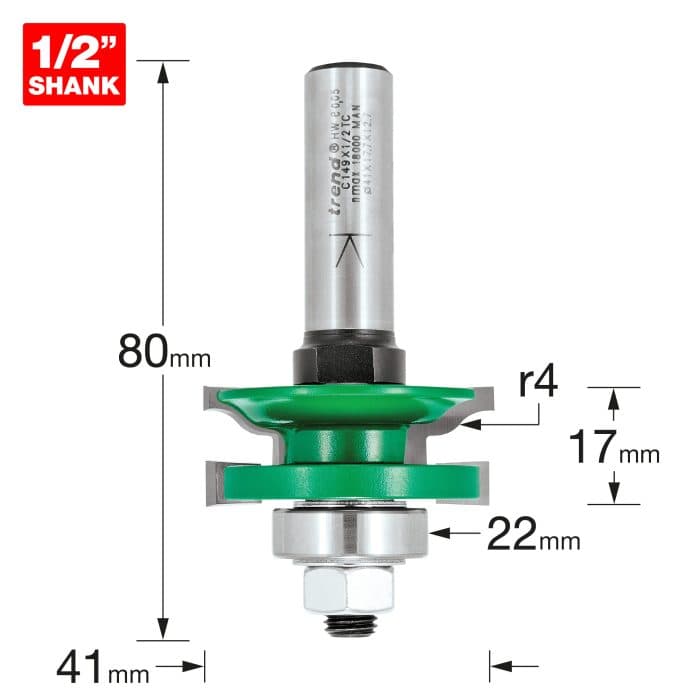TREND Profile scriber ogee set radius 4mm