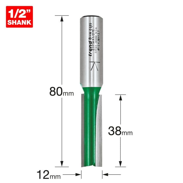TREND Two flute cutter 12mm diameter
