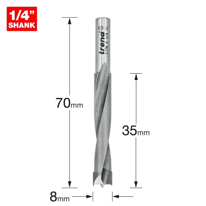 TREND Dowel drill 8mm x 35mm cut