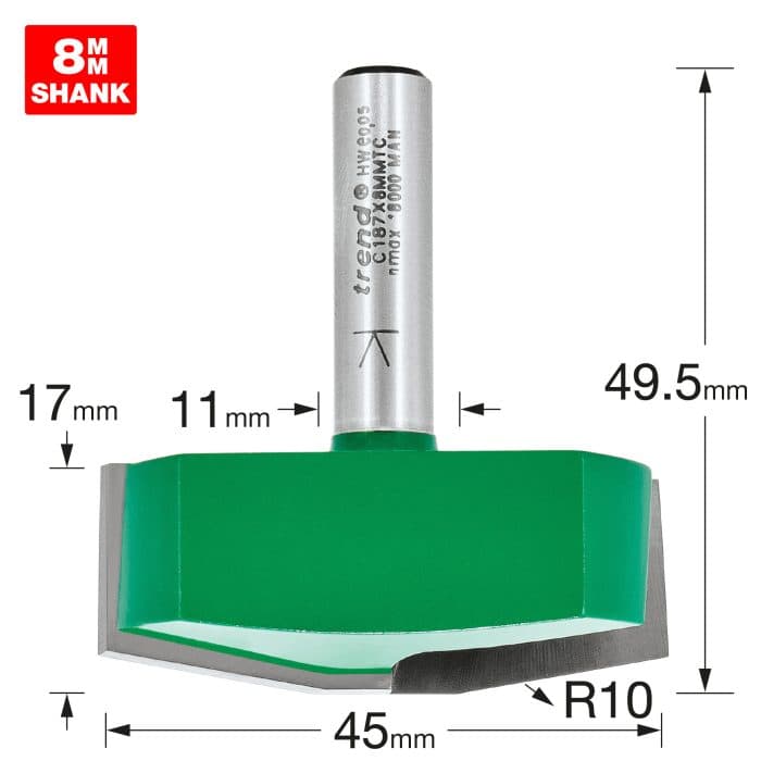 TREND Bevel panel raiser 10 degrees 41mm diameter
