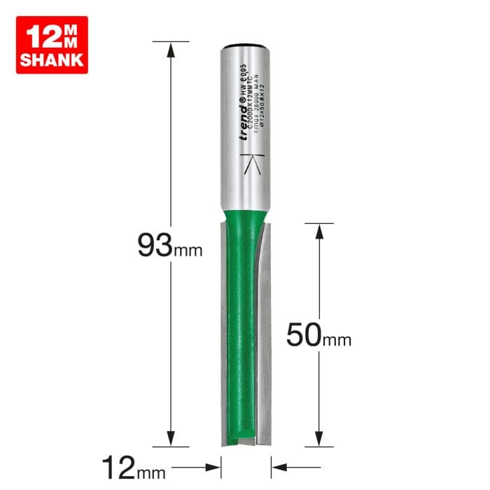 TREND Two flute cutter 12mm diameter