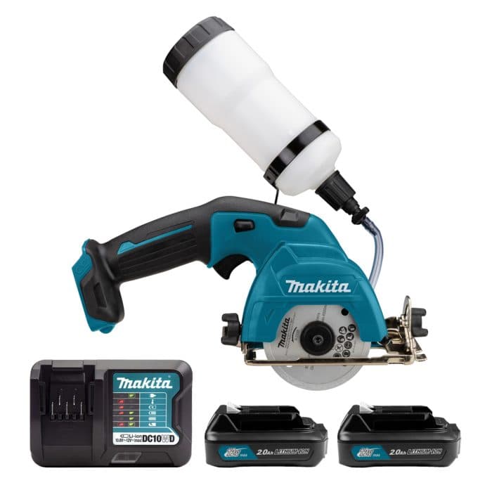 Makita CC301DWAE 12Vmax CXT Cordless 85mm Tile Cutter With 2 x 2.0Ah Batteries & Charger