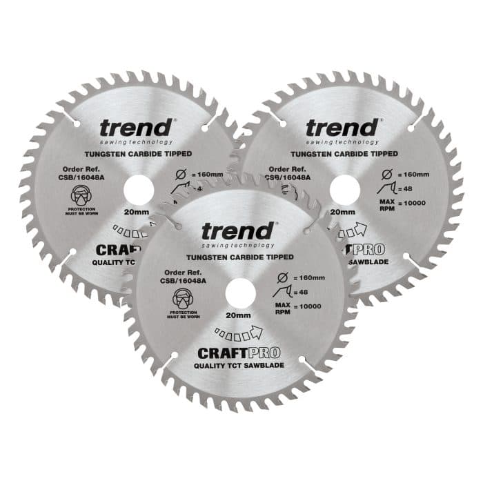TREND 160mm diameter Craft saw blade triple pack