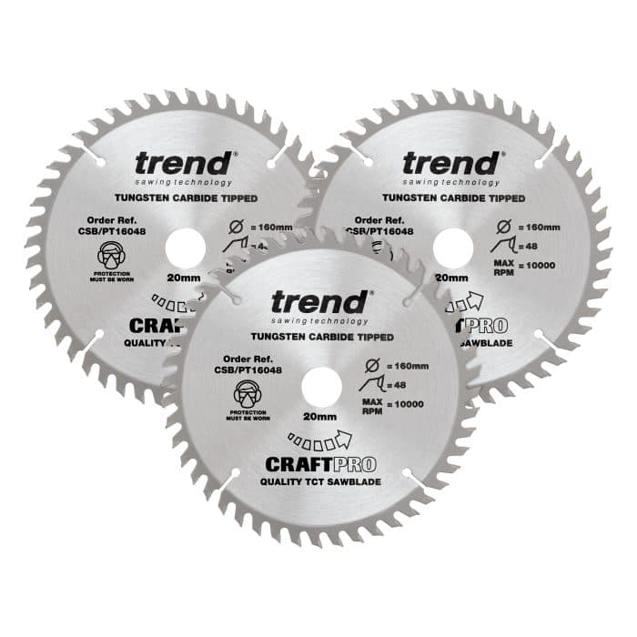 TREND 160mm Panel Trim Craft saw blade triple pack