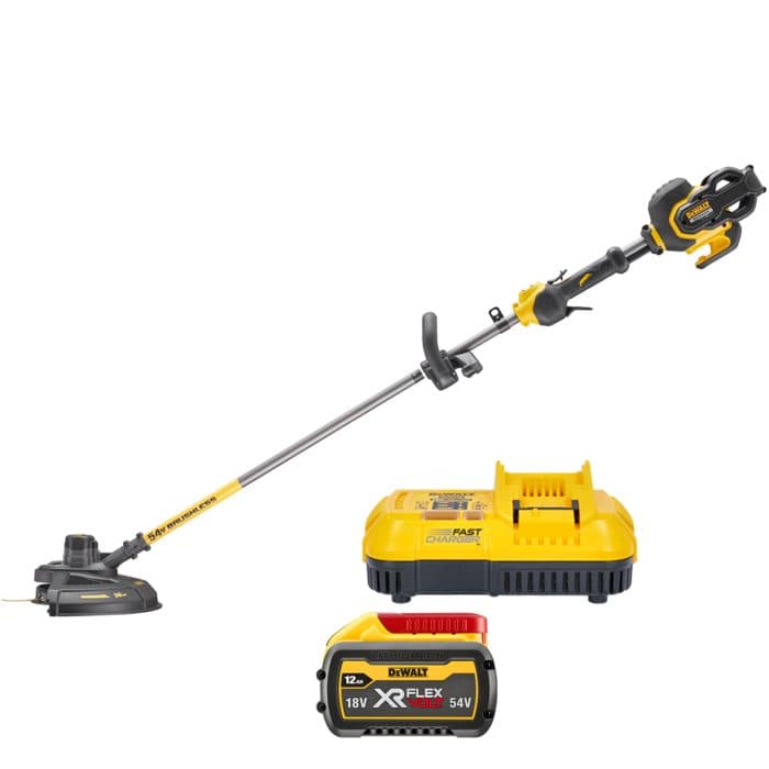 DeWalt DCM571N 54V FlexVolt Cordless Brushless 38cm Grass Trimmer / Brush Cutter With 1 x 12.0Ah Battery & Charger