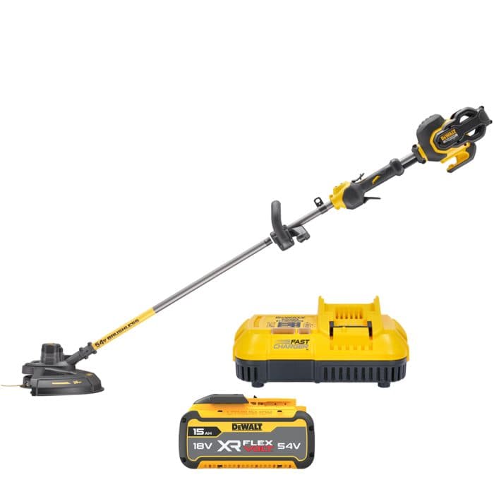 DeWalt DCM571N 54V FlexVolt Cordless Brushless 38cm Grass Trimmer / Brush Cutter With 1 x 15.0Ah Battery & Charger