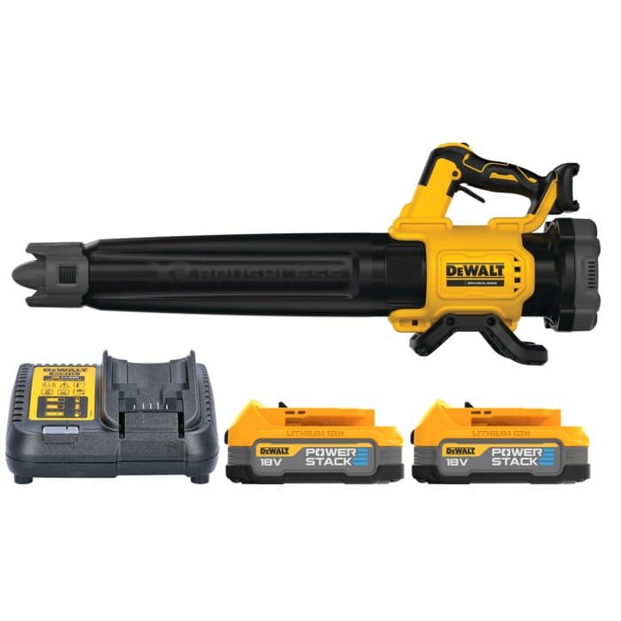 DeWalt DCMBL562 18V XR Cordless Brushless Axial Leaf Blower With 2 x 1.7Ah Powerstack Batteries & Charger